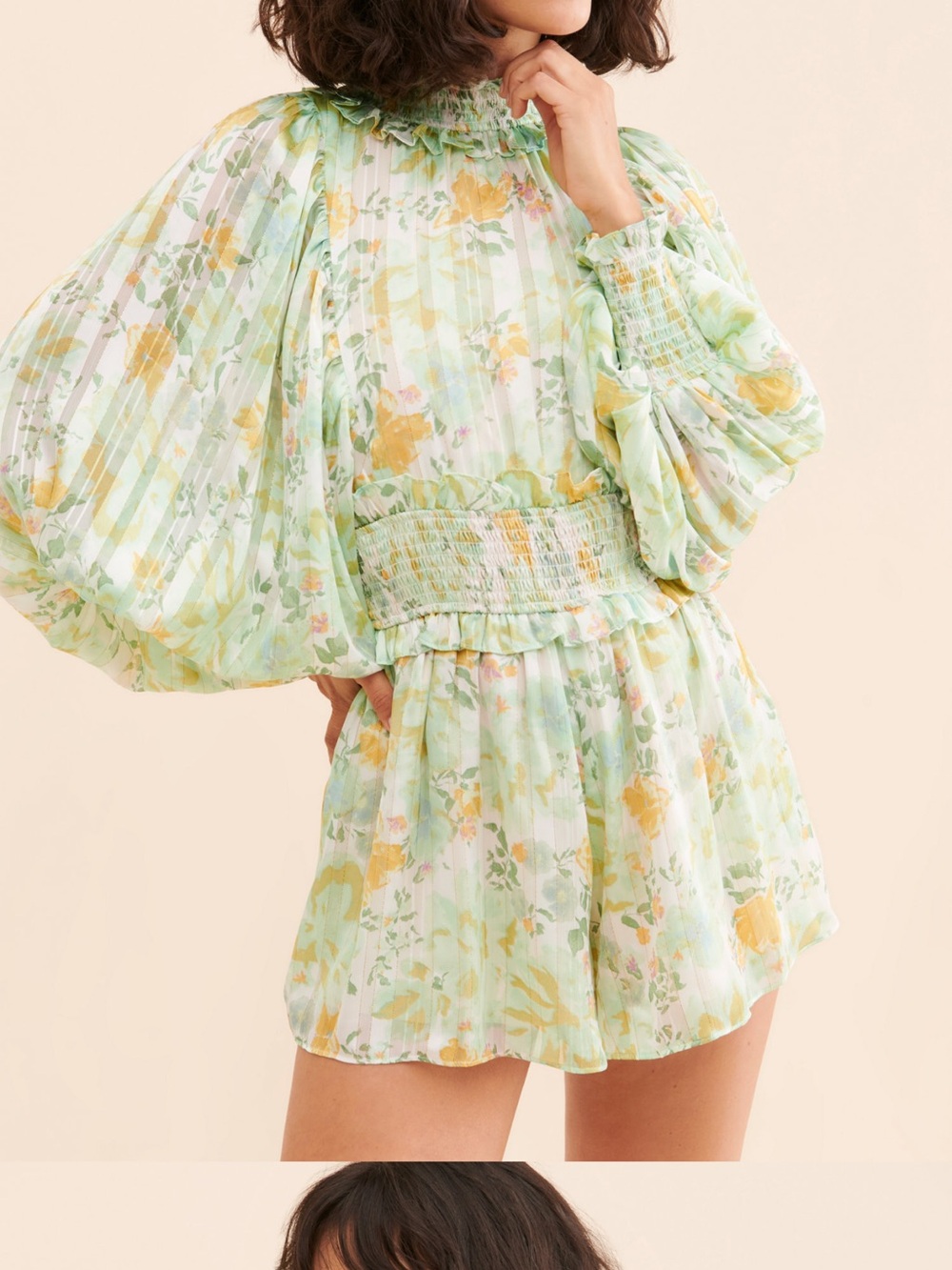 Elliatt Pastel Green & Yellow Floral Romper